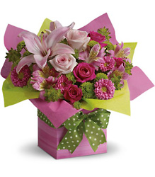 Teleflora's Pretty Pink Present from Parkway Florist in Pittsburgh PA